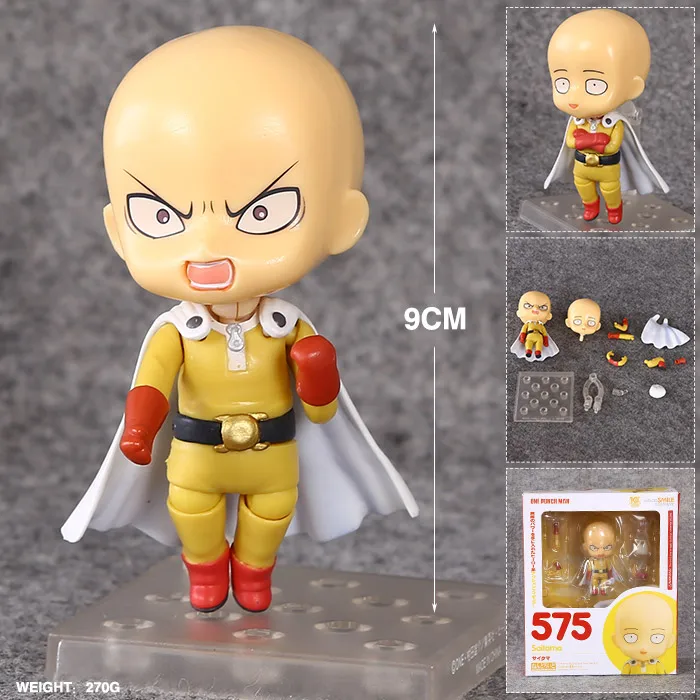 Free Shipping Cute 4" Nendoroid ONE PUNCH MAN Saitama Boxed 10cm PVC