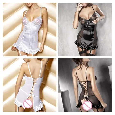 Women Sexy Lace Lingerie Sleepwear Black White Vest Erotic Lingerie Waist Trainer Erotic Lingeire Sexy Costumes