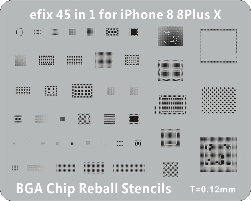 22 шт./лот IC чип наборы трафаретов для пайки BGA набор припоя шаблон для iPhone XS Max XR X 8 7 6s 6 plus SE 5S iPad материнская плата - Цвет: for iPhoneX 8 8Plus