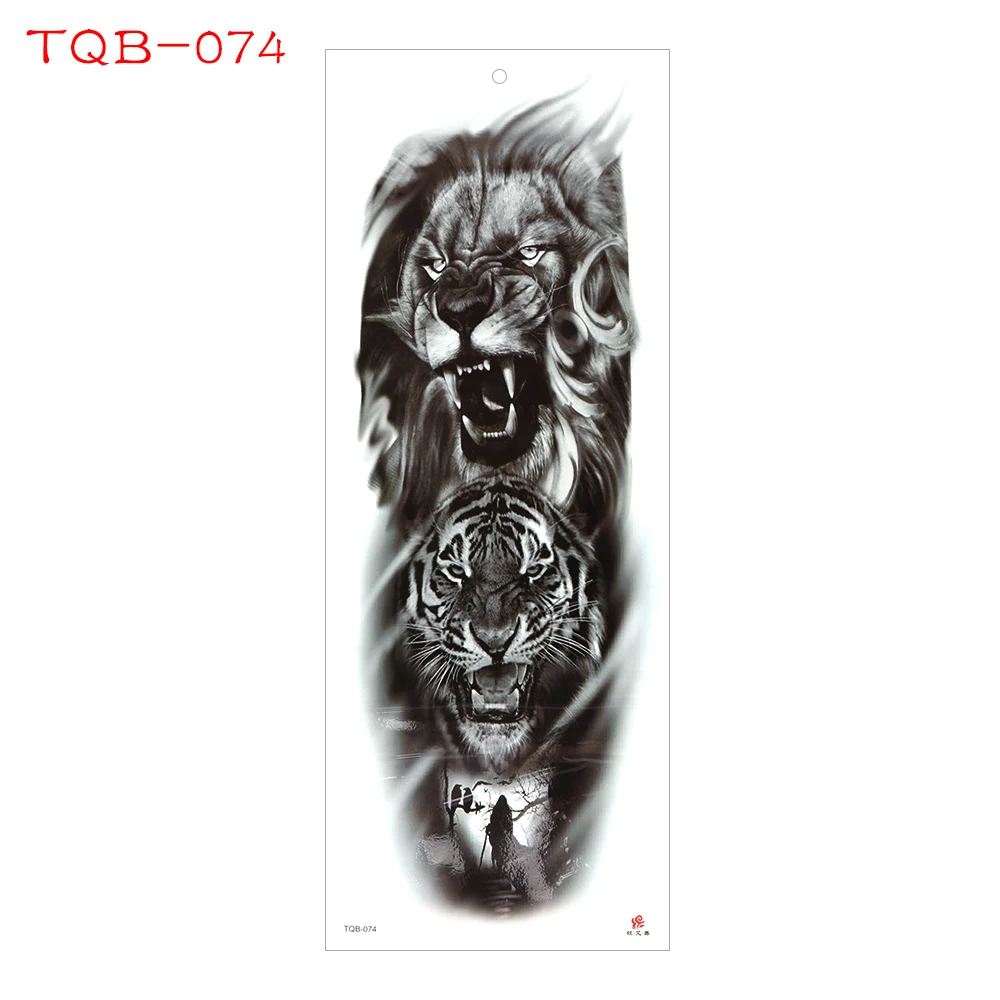 48*17 см нога полная рука тату наклейка Водонепроницаемая временная татуировка наклейка Тигр часы с глазом для мужчин женский боди-арт инструмент - Цвет: Style5