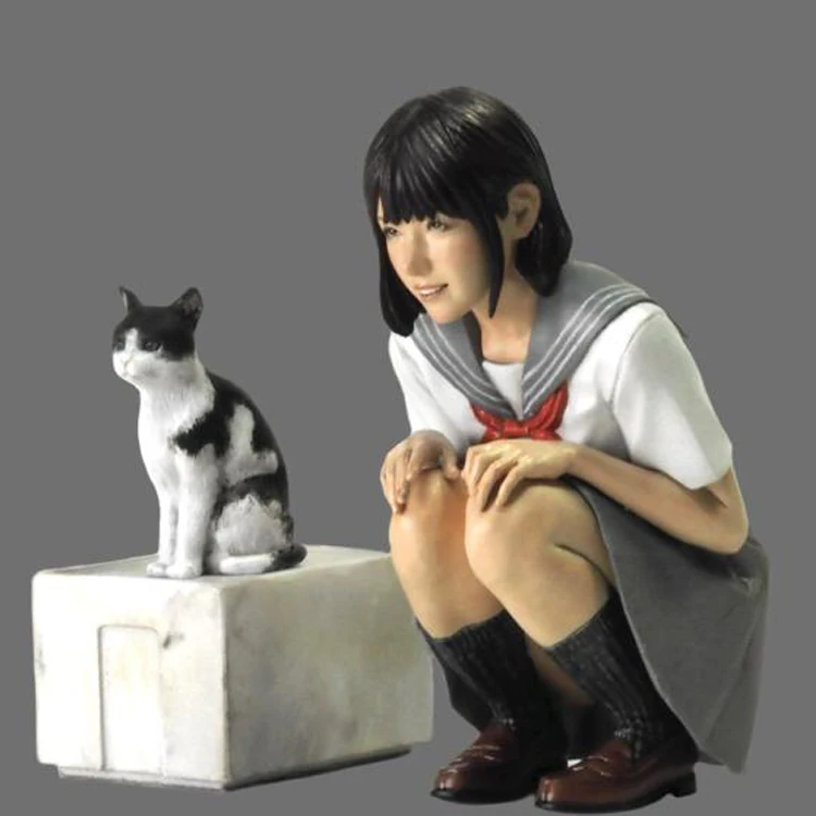 

1/20 Resin Figure Model Japan GK Girl and Cat R137