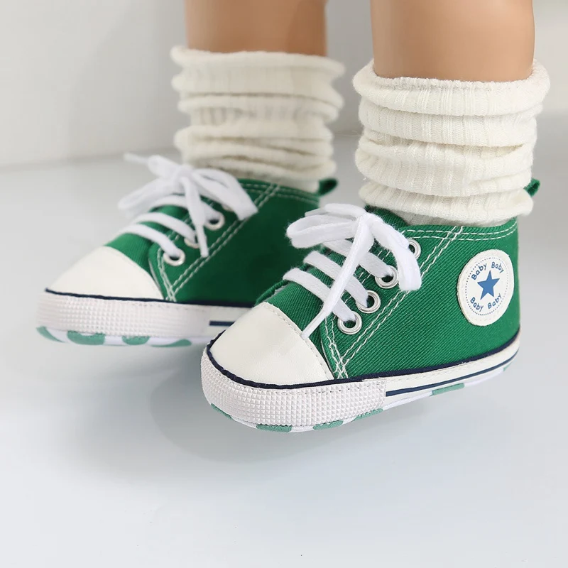 Toddler Kids Boys Girls Shoes Spring /autumn Canvas Sneakers High Top Lace Up Baby Shoes Casual First Walkers