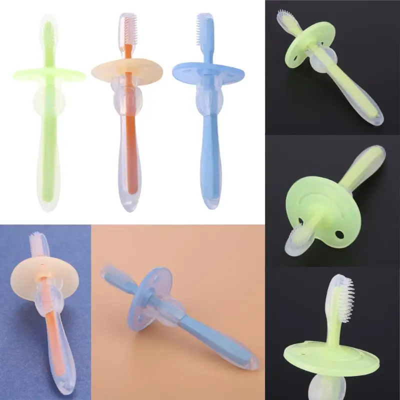 1PC Kids Soft Silicone Training Toothbrush Baby Children Dental Oral Care Tooth Brush Tool Baby Kids Teething Teether