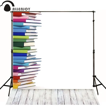 

Allenjoy Photographic background School books piled wood newborn photography photo for studio baby shower wall floor