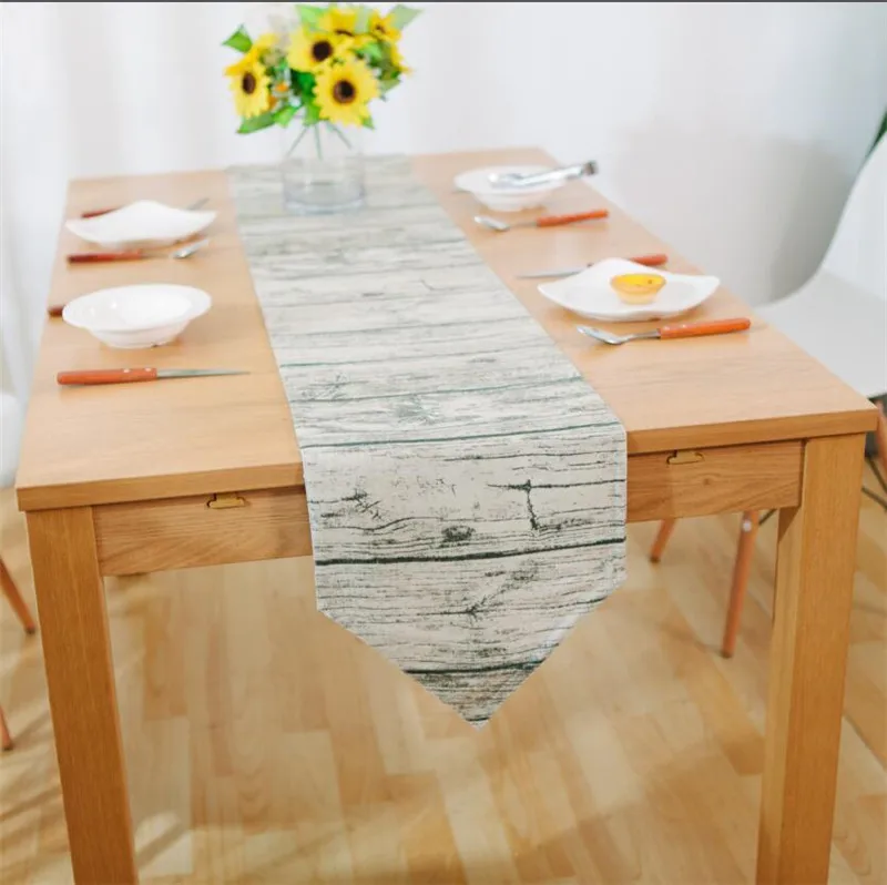 

Retro Style Table Runners Lmitation wall Linen Cotton Table Flag For Wedding Party Home Hotel Table Decoration Home Textile