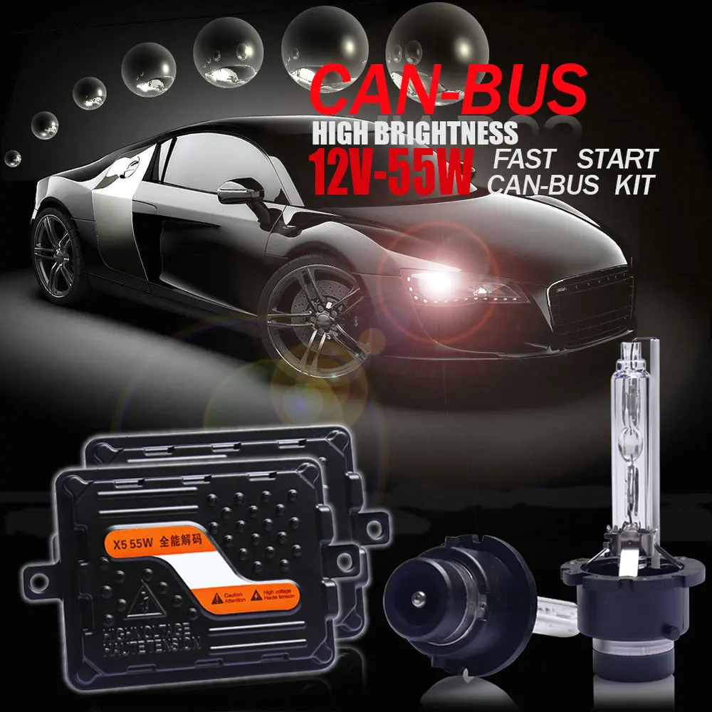 Высшее качество 12 В/55 Вт Ультра CANBUS/быстрая яркая Автомобильная HID фара комплект