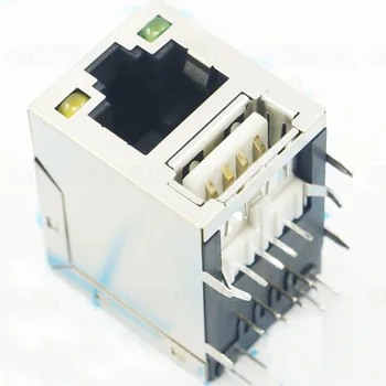 

10pcs - 1000pcs RJ45 Network Socket Single Layer USB Connector With LED Lamp