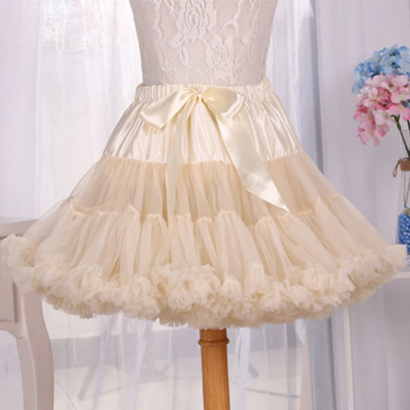 

Thickened Three-layer Tutu Skirt Teenage Girls Birthday Party Dance Pettiskirt Extra Fluffy Bow Performance Skirts Girls 16-20T