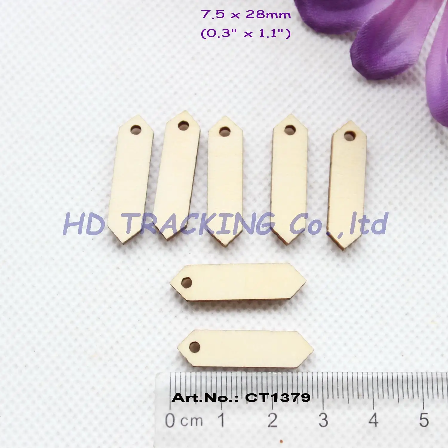 

(50pcs/lot) 7.5 x 28 mm High quality Blank Wood Rectangle tags Unfinished Rustic Tags Good Plywood 1.1"-CT1379