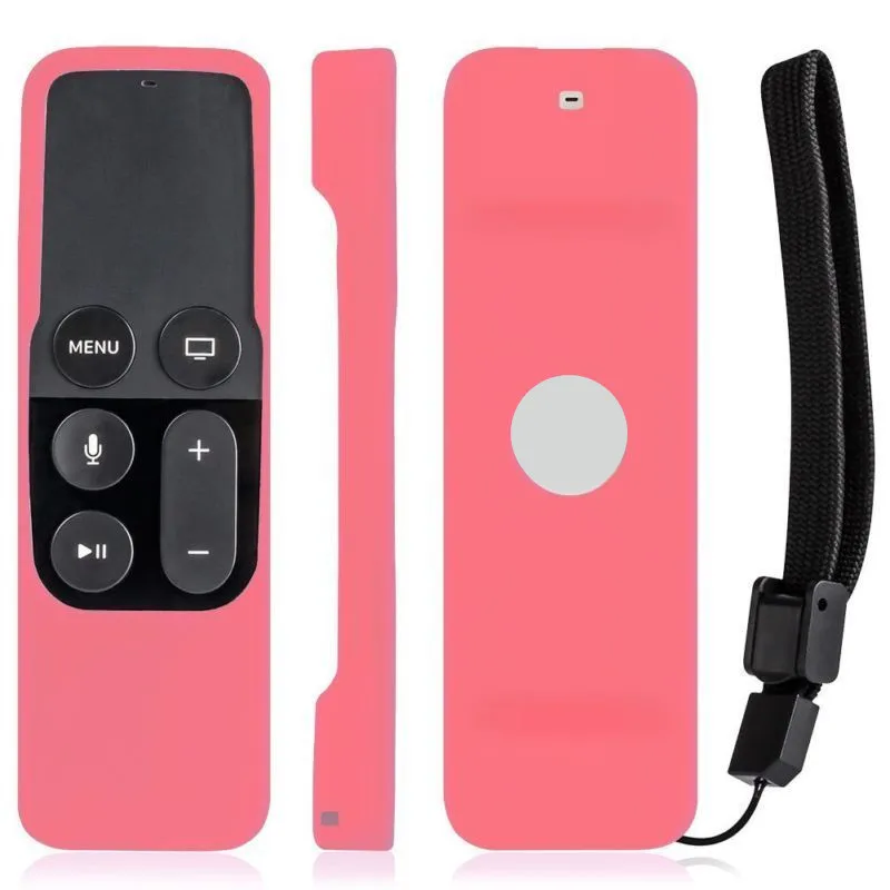 Для Apple tv 4K 4th Gen пульт дистанционного управления силиконовый мягкий защитный чехол из кожи чехол Мягкий пылезащитный чехол пульт дистанционного управления - Цвет: Розовый