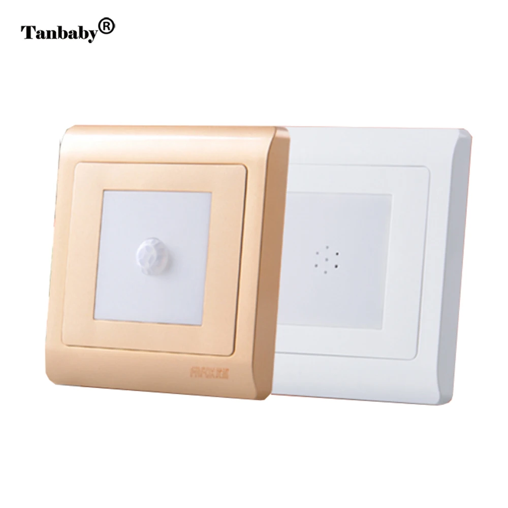 Tanbaby светодио дный светодиодный свет лестницы движения PIR/свет/звук сенсор ночника белый теплый белый Встраиваемые в настенная лампа для