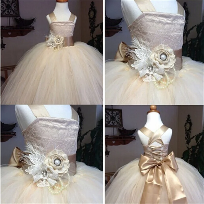 

Brand New Flower Girl Dresses Lovely Princess Little Girl Kid/Children Dress Ball Gown Party Pageant Communion Dress for Wedding