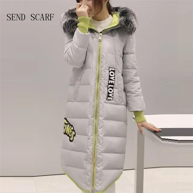 Cheap 2016 Women  Winter Coat Vogue New Thickening Extended Warm Big Yards Coats Female High-end Luxury Large Collar Jacket Coat