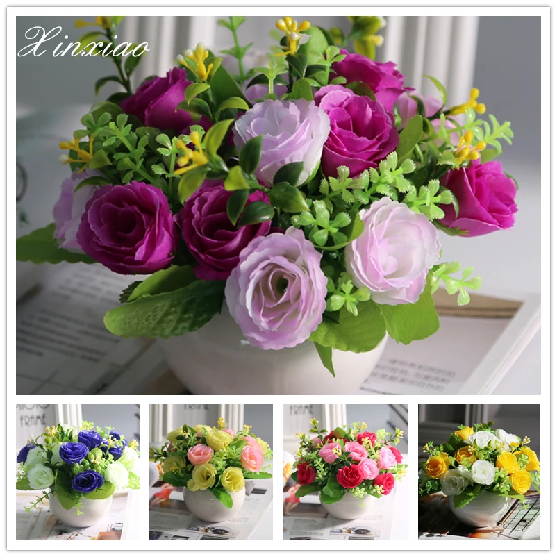 FREE SHIPPING Quality silk flower European 1 Bouquet Artificial Flowers