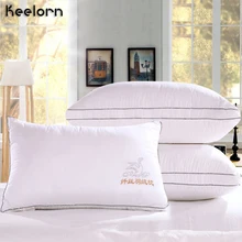 48*74cm 1pcs High Elastic Feather Velvet Pillow 3D White Elegance Health Core Hotel Bedding Feather Pillow Home Textile