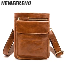 Поясная Сумка из натуральной вощеной кожи, модный дизайн, мужские сумки на плечо из воловьей кожи, сумка-мессенджер для путешествий, сумка через плечо B594
