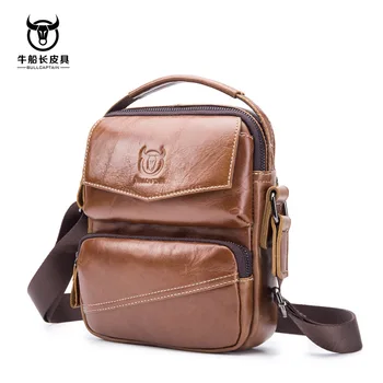 

BULLCAPTAIN 2019 Men Bag Genuine Leather Man Crossbody Shoulder Bag Small Business Male Messenger Bolsa de hombres masculina Sac