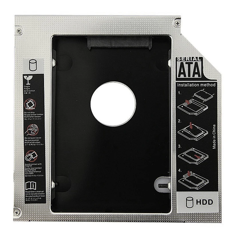 Hot Sale Universal Aluminum 12.7mm SATA 2.0 2nd HDD Caddy 2.5" HDD Case SSD Enclosure for Notebook 12.7mm ODD DVD-ROM Optibay 