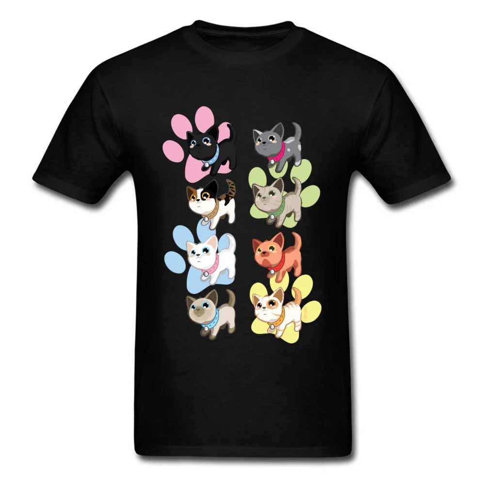 Mens Funky Hip hop Tops & Tees Round Neck Mother Day 100% Cotton T-shirts Fitness Tight Short Sleeve Pussy Cats Tee Shirt Pussy Cats black
