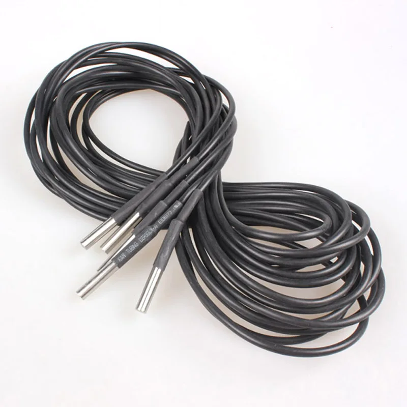 

100% Brand New Durable 5PCS 2M Waterproof Temperature Temp Sensor Thermal Probe DS18b20 For Thermometer Wired Cable