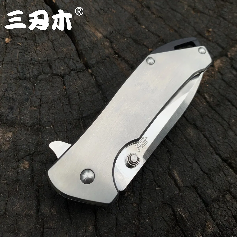 Sanremu 7089 LUY Folding Knife 12C27 Blade Stainless Steel Handle Outdoor Camping Hunting Survival Cutting EDC Pocket Knives