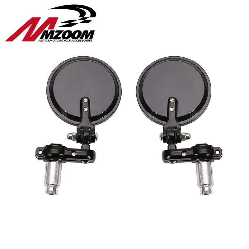 

Mzoom MOTORCYCLE BIKE 3" ROUND 7/8" HANDLE BAR END MIRRORS REARVIEW SIDE MIRROR