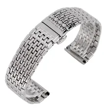 20 мм 22 мм ремешок для часов из нержавеющей стали для мужчин и женщин серебристый ремешок для мужчин t Высокое качество браслет регулируемый для часов