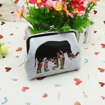 

Ladies wallets and purses anime wallets Elephant Pattern purse for Coin Purse female money tray case for cards