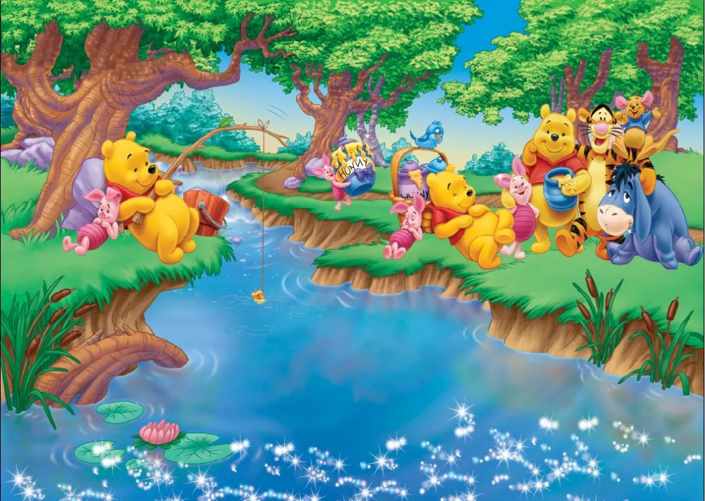 

SHENGYONGBAO Vinyl Backdrops for Photography Winnie Pooh theme Photo Studio Background 81122-05