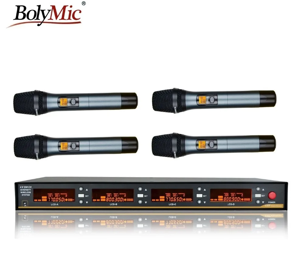 Bolymic 4 Channels wireless microphone UHF PLL Wireless Karaoke