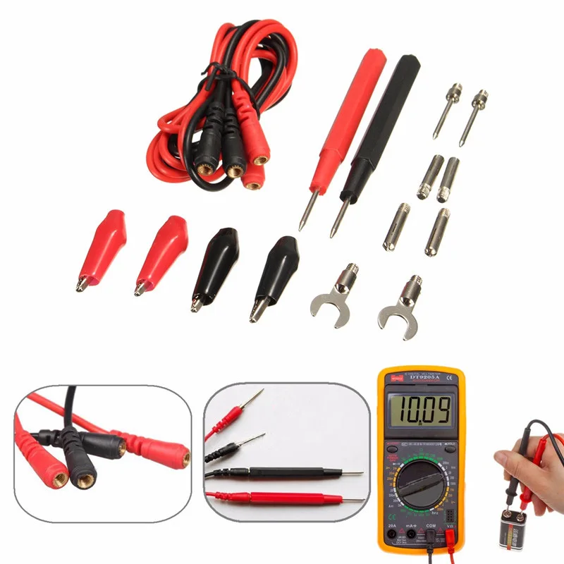 

16 Pieces New Multifunction Digital Multimeter Probe Set Universal Test Lead Cable Multimeter Probe Cables Kit Drop Shipping