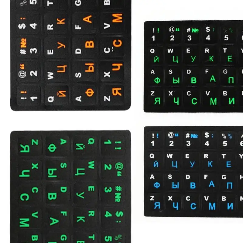 Универсальная русская клавиатура наклейка светящаяся в темноте наклейка кожи для ПК компьютера рабочего стола