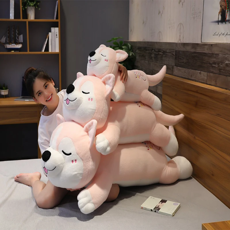 80/120/150 см очень большая плюшевая игрушка хаски на коленях Подушка милая собака Шиба ину подарок на день рождения