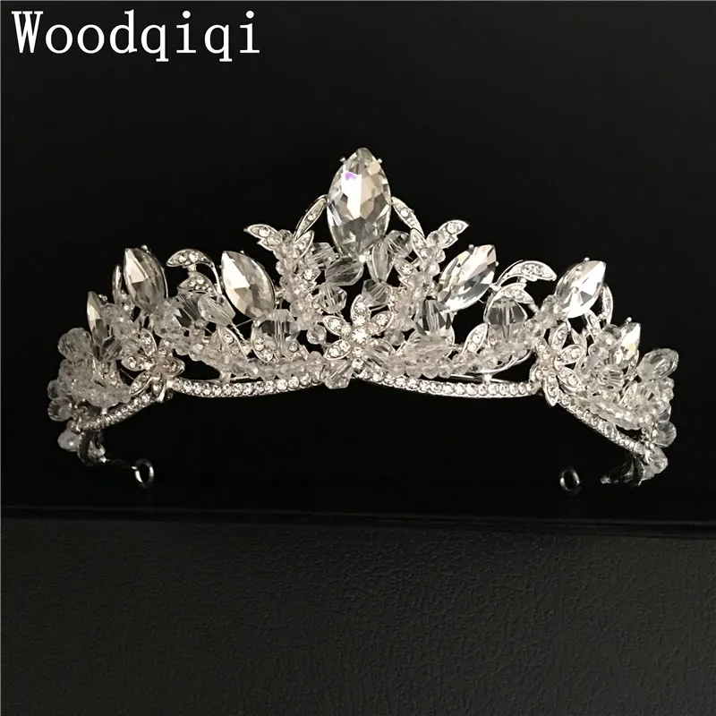 Woodqiqi Full rhinestone Tiaras Bride Crown Wedding Hair Jewelry Diadem ...