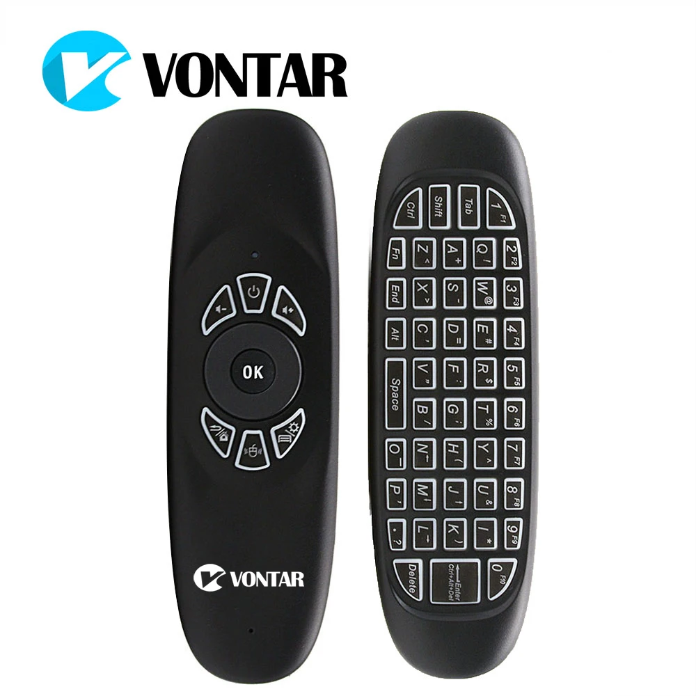 

Vontar C120 Air Mouse Russian 2.4GHz Wireless Keyboard gyroscope for Android TV BOX Backlit Backlight C120 English Version