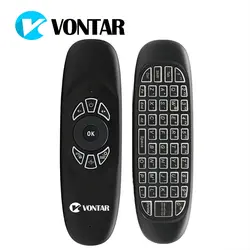 Vontar C120 Air мышь русский 2,4 ГГц беспроводной клавиатурный гироскоп для Android ТВ коробка подсветкой Подсветка C120 английская версия