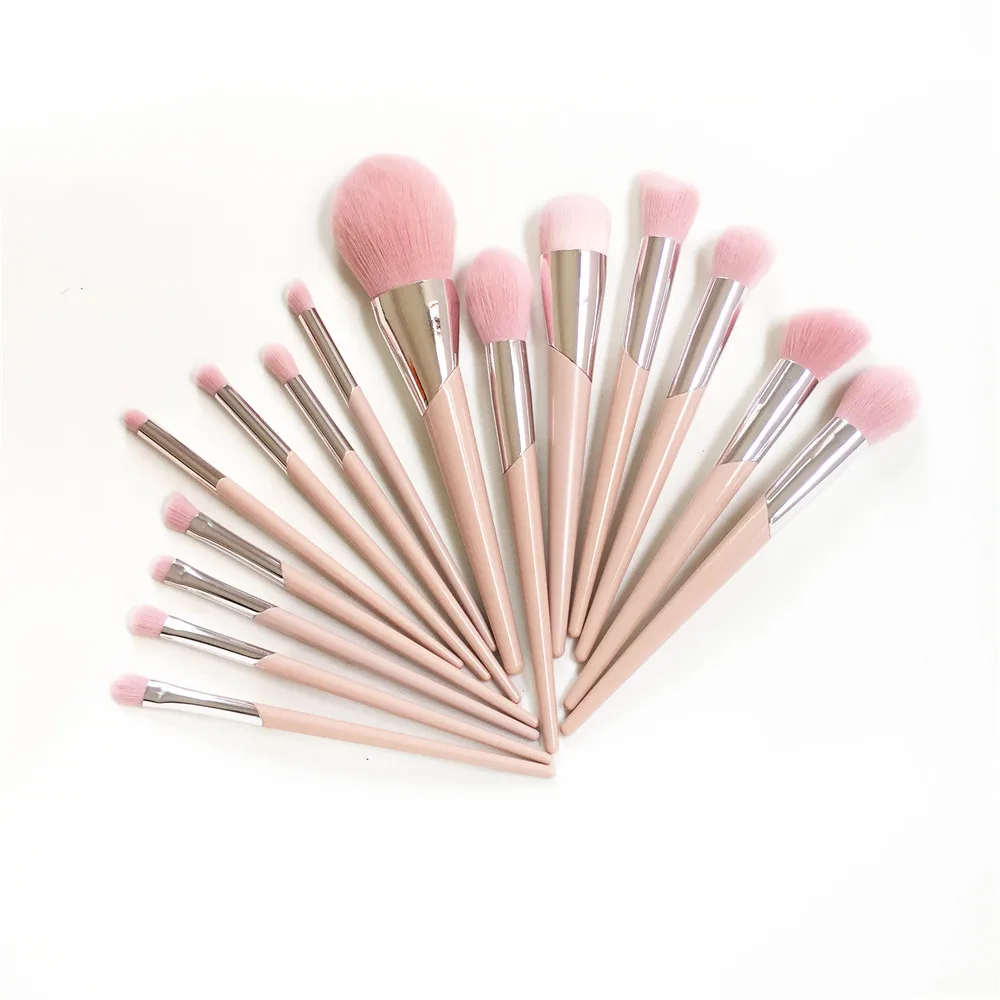

FB-SERIES 15-Brushes Complete Set - 110-Foundation 120-Highlight 200-Allover Eyeshadow 210-Blending Pink hair Beauty Makeup Tool
