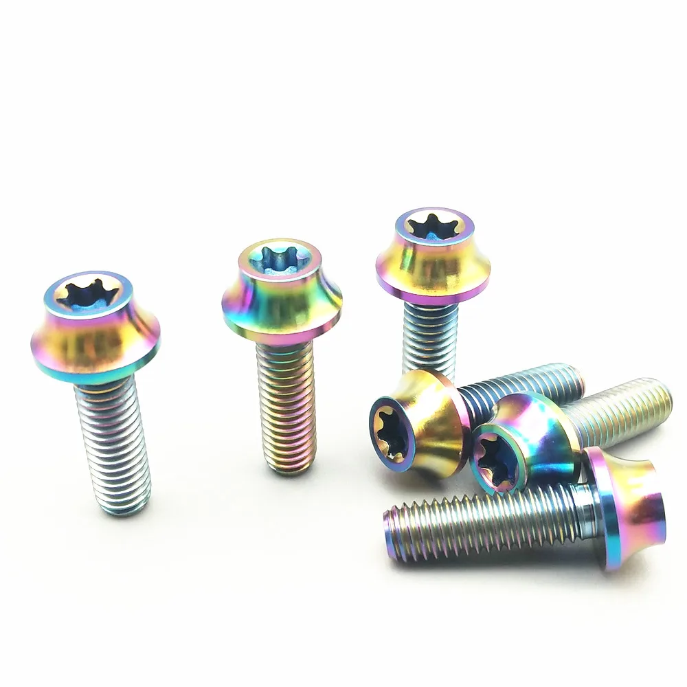 Titanium bolts M6X20mm V brake fixing screw Motorcycle shell screw rainbow color  (1)