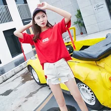 European style cotton plus size S-2XL women short jeans 2017 summer fashion all match embroidery floral cowboy denim shorts G76