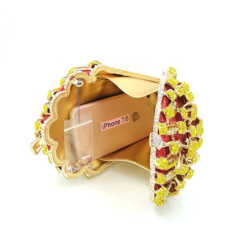 Bridal wedding party purses women evening party special bag diamonds French fry fries rainbow clutches crystal purses shoulder bags women evening bag