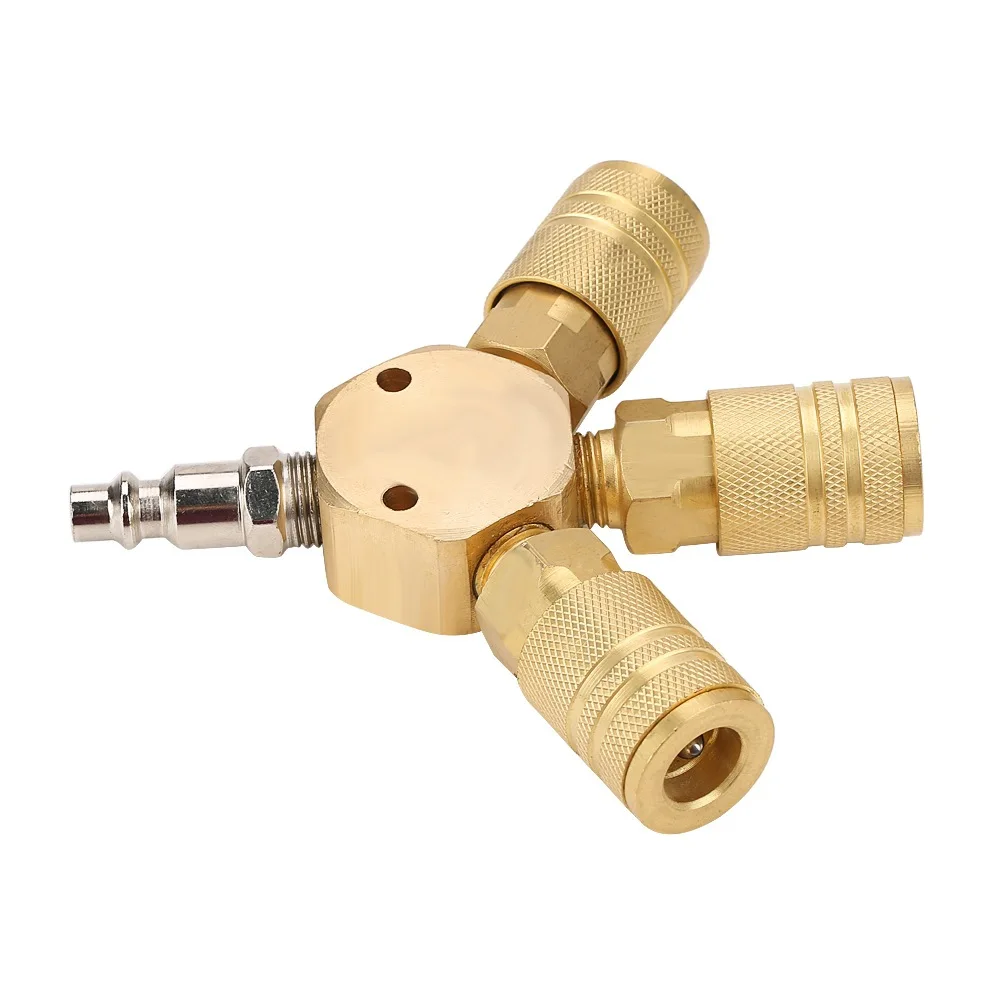 

Car Replacement 1/4" NPT 3 Way Manifold Quick Coupler Connector Fitting Adapters