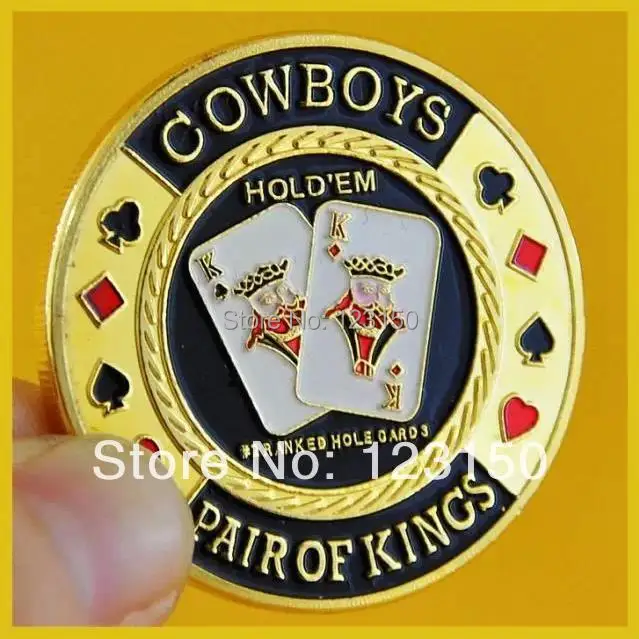 

JZ-046 Cowboys, Pair of Kings, Poker Card Guard, Card Protector, Casino Game Accessories, Texas