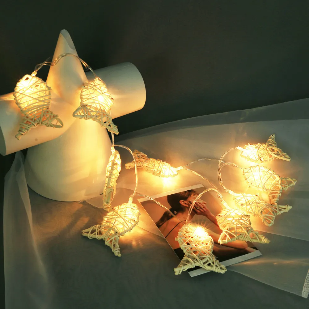 Rattan Fish led string light Creative fairy Christmas decoration Battery powered lighting for Holiday,Bedroom,Restaurant