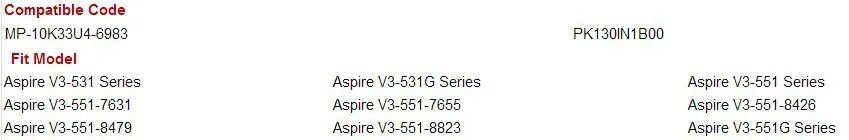 US клавиатура для ноутбука V3-531 V3-531G V3-551 V3-551-7631 V3-551-7655 V3-551-8426 V3-551-8479 V3-551-8823 V3-551G