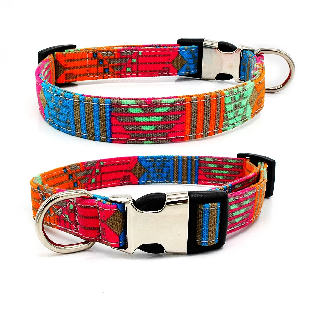 HSTW Собака в богемном стиле воротник нейлон мягкий цветной, для домашних животных, для собак ошейники на заказ с щенка для маленьких, средних и больших собак шейный ремешок котенок ошейник для кошек - Цвет: HSTW