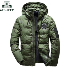 Брендовая зимняя мужская Сверхлегкая куртка с капюшоном на белом утином пуху, мужская куртка, военная Камуфляжная парка, куртки, Толстая теплая пуховая куртка