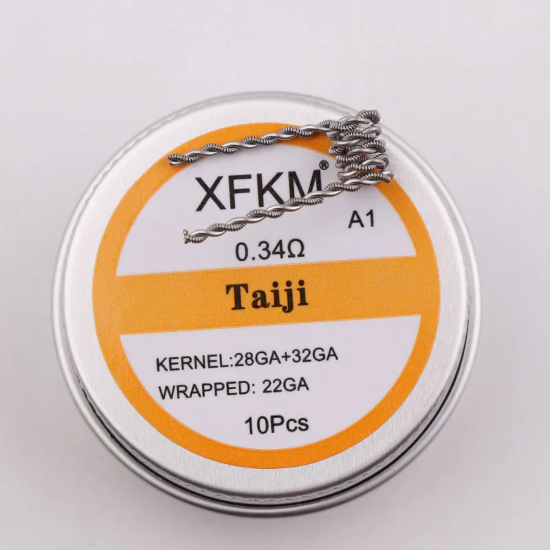 XFKM 10 шт. готовые катушки наполовину шахматный плавленый Clapton катушки 0.27ohm 32GA нагревательный провод для RDA RBA DIY Атомайзер