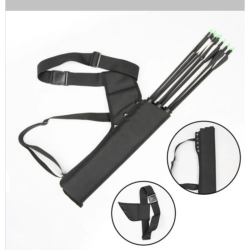 3 Tube Arrow Quiver Archery Arrows Holder Bag with Detachable Waist