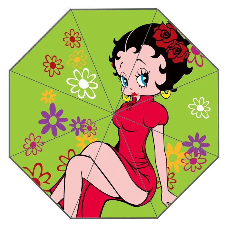 Пользовательский Betty Boop Зонт с произведением искусства зонт от солнца и солнцезащитный крем анти-УФ зонтик# QAZ098K - Цвет: Umbrella