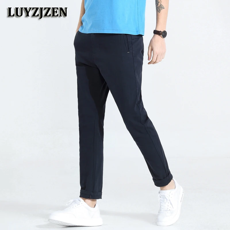 

2018 New Brand Spring Winter New Fashion Slim Straight Men Casual Pants Pure Cotton Man Trousers Plus Size High Qualit K34